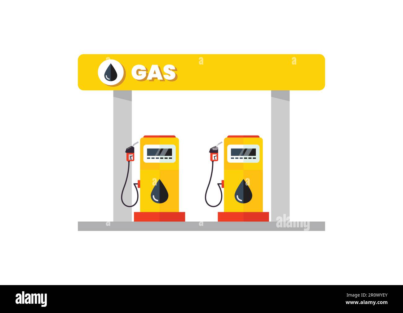 Stazione di benzina o benzina. Illustrazione vettoriale Illustrazione Vettoriale