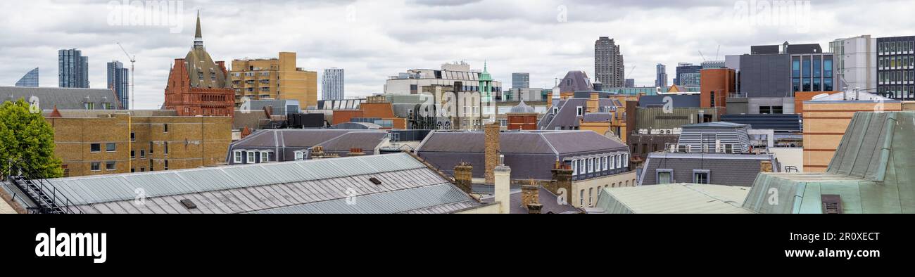 Panorama a livello del tetto di Londra dall'area di Chancery Lane che guarda ad ovest Foto Stock