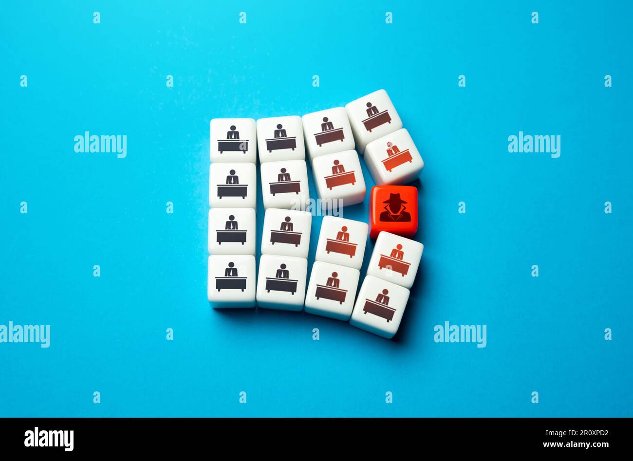 La spia interferisce con il lavoro delle istituzioni statali. Corruzione, corruzione e ricatto. Mettere persone leali in posizioni e distruggere il sistema da t Foto Stock