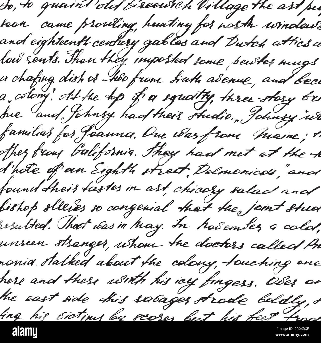 Vettore: Testo scritto a mano in penna e inchiostro nero. Estratto dalla storia di O. Henry Illustrazione Vettoriale