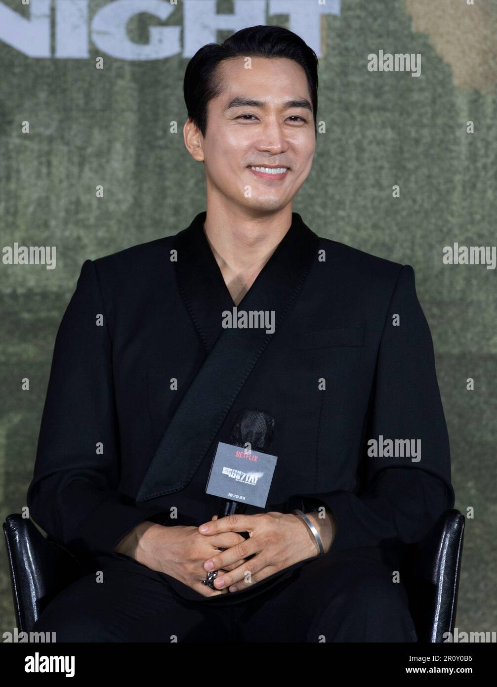 Seul, Corea del Sud. 10th maggio, 2023. Attore sudcoreano Song Seung-heon, foto chiamata per il film Netflix Series Black Knight conferenza stampa a Seoul, Corea del Sud il 10 maggio 2023. Il film si aprirà il 12 maggio. (Foto di Lee Young-ho/Sipa USA) Credit: Sipa USA/Alamy Live News Foto Stock