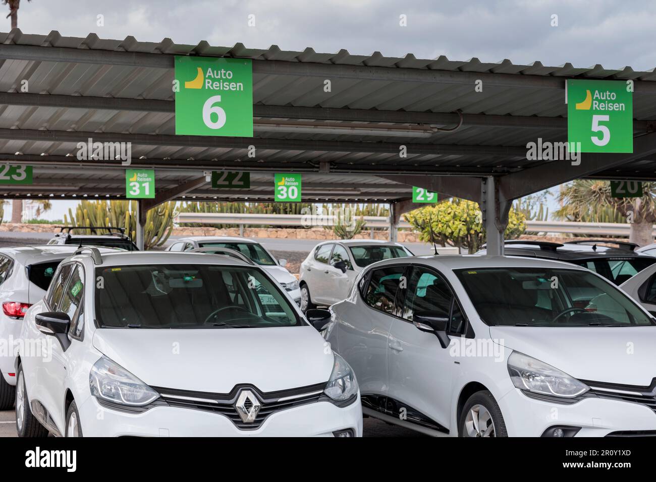 Noleggio auto a Fuerteventura aeroporto Fuerteventura Isole Canarie Spagna Foto Stock