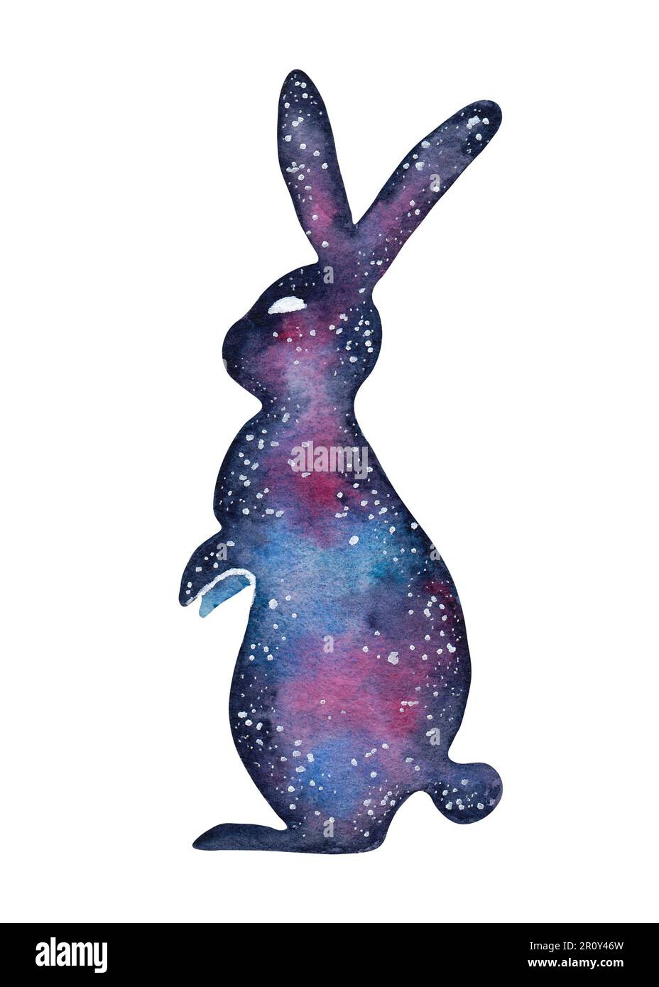 Coniglietto galattico. Perfetto per la decorazione della stanza dei bambini, abiti per bambini, stampa di t-shirt. Foto Stock