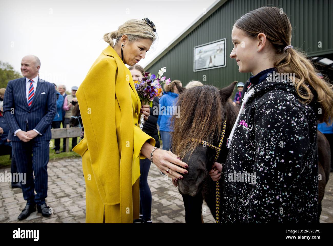 SCHIERMONNIKOG - la regina Maxima è accolta al partenariato Van der Bijl - Holwerda. La coppia reale pagherà una visita regionale di due giorni alle Isole Wadden. ANP KOEN VAN WEEL netherlands out - belgium out Foto Stock