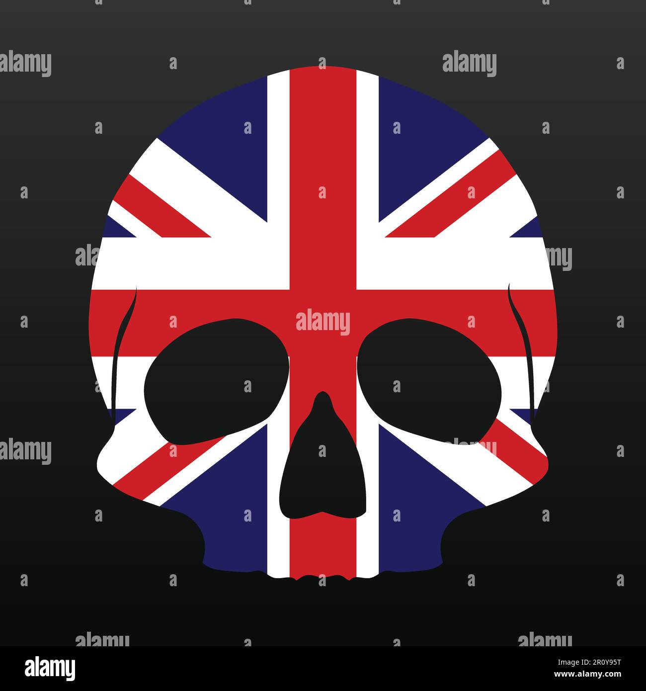 Teschio del terrore del Regno Unito Illustrazione Vettoriale