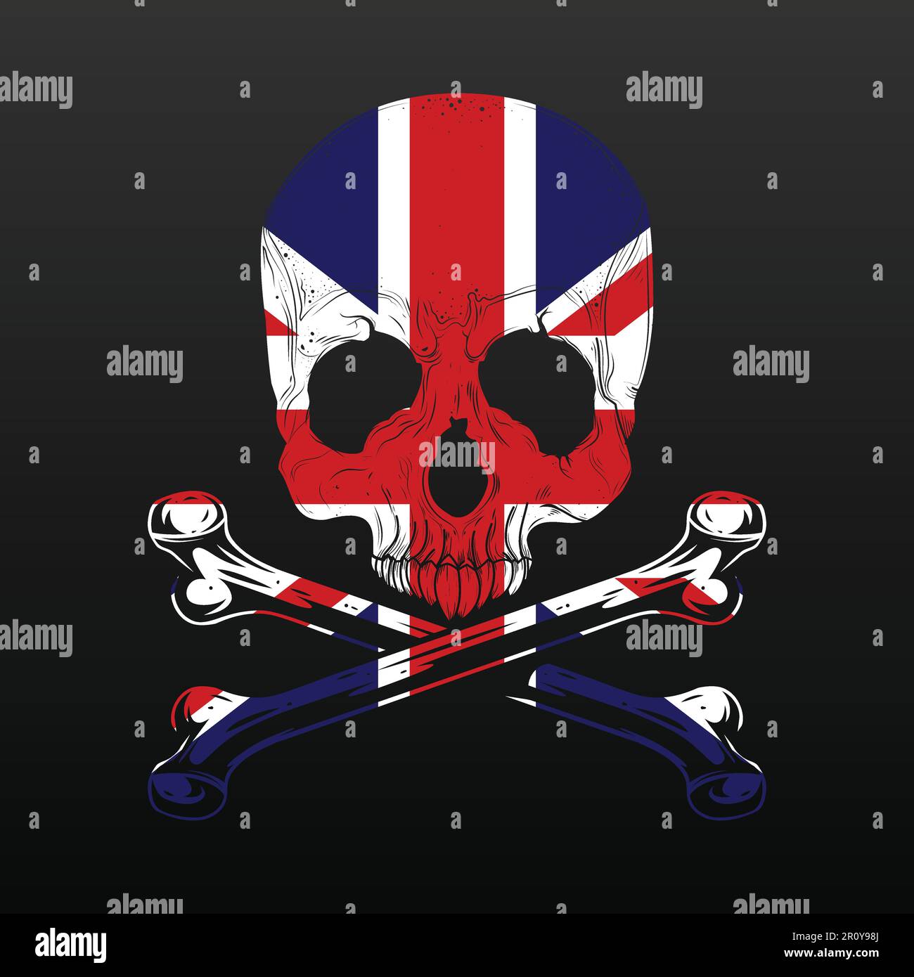 Teschio del terrore del Regno Unito Illustrazione Vettoriale