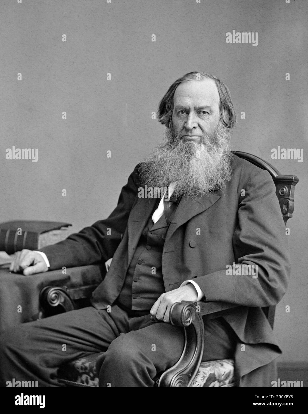 Gerrit Smith. Ritratto del riformatore sociale e abolizionista americano, Gerrit Smith (1797-1874) di Mathew Brady, 1860-70 Foto Stock