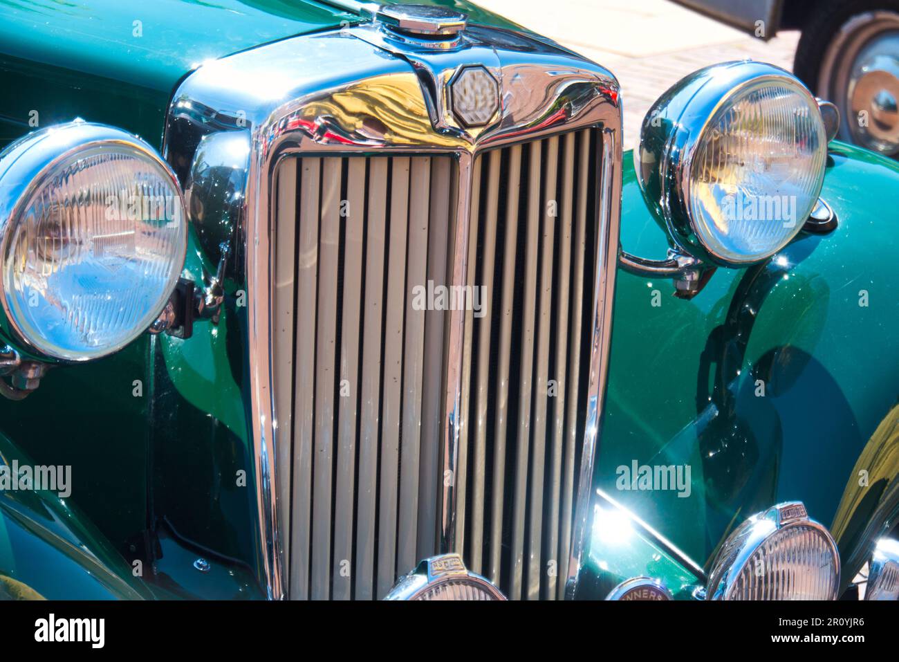 Auto classiche al sole, ricordi dei bei vecchi tempi. Foto Stock