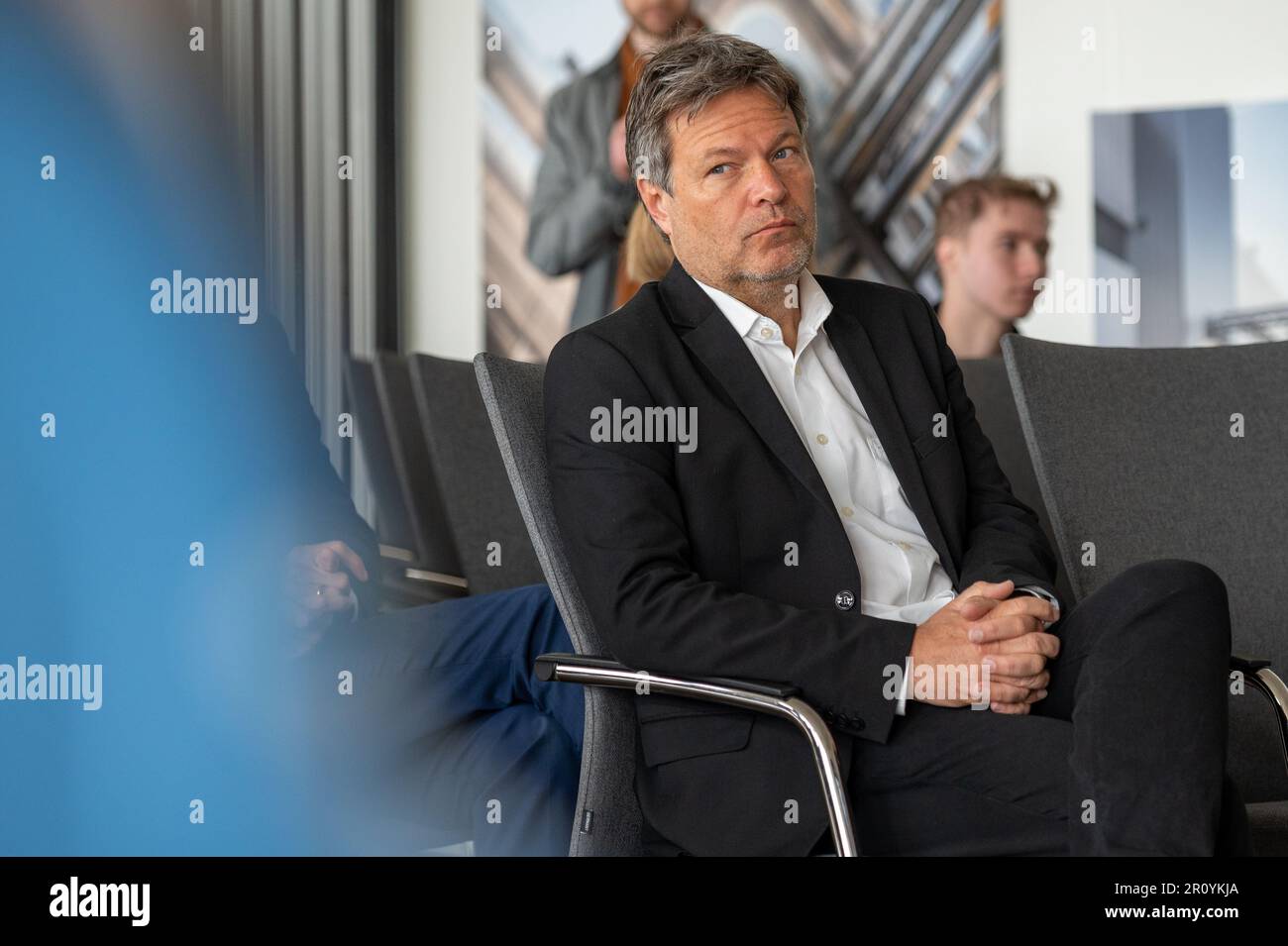 Kiel, Deutschland, 2023 Porträt des Bundes Wirtschaftsministerers Dr. Robert Habeck in Kiel bei einer Veranstaltung Foto Stock