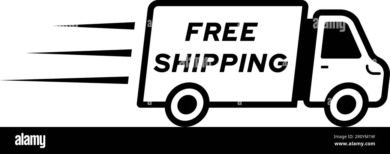 Spedizione gratuita camion icona di consegna. Illustrazione vettoriale Illustrazione Vettoriale