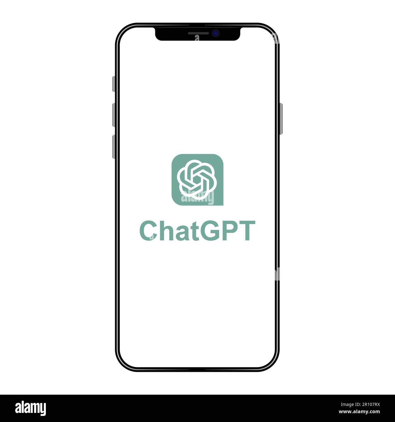 Ai chatbot ChatGPT logo sullo schermo del telefono. Vettore editoriale Illustrazione Vettoriale