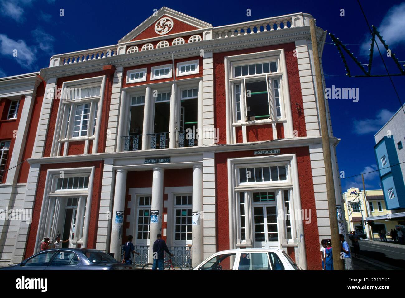 Castries St Lucia Bourbon Street Central Library Foto Stock