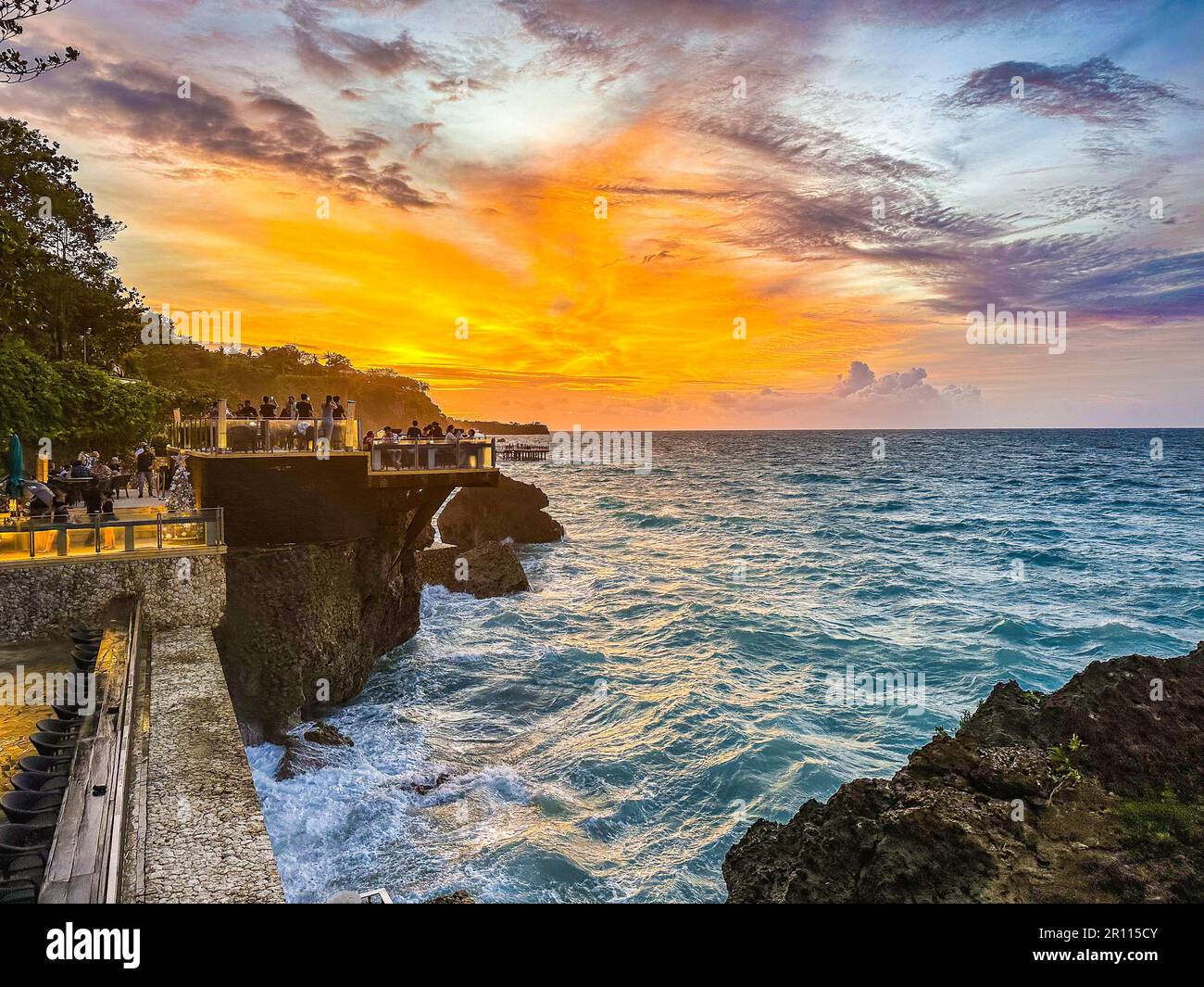 Rock bar a Jimbaran, Bali, Indonesia Foto Stock