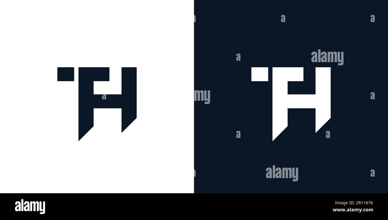 Moderno e forte lettera TH iniziali logo design Illustrazione Vettoriale