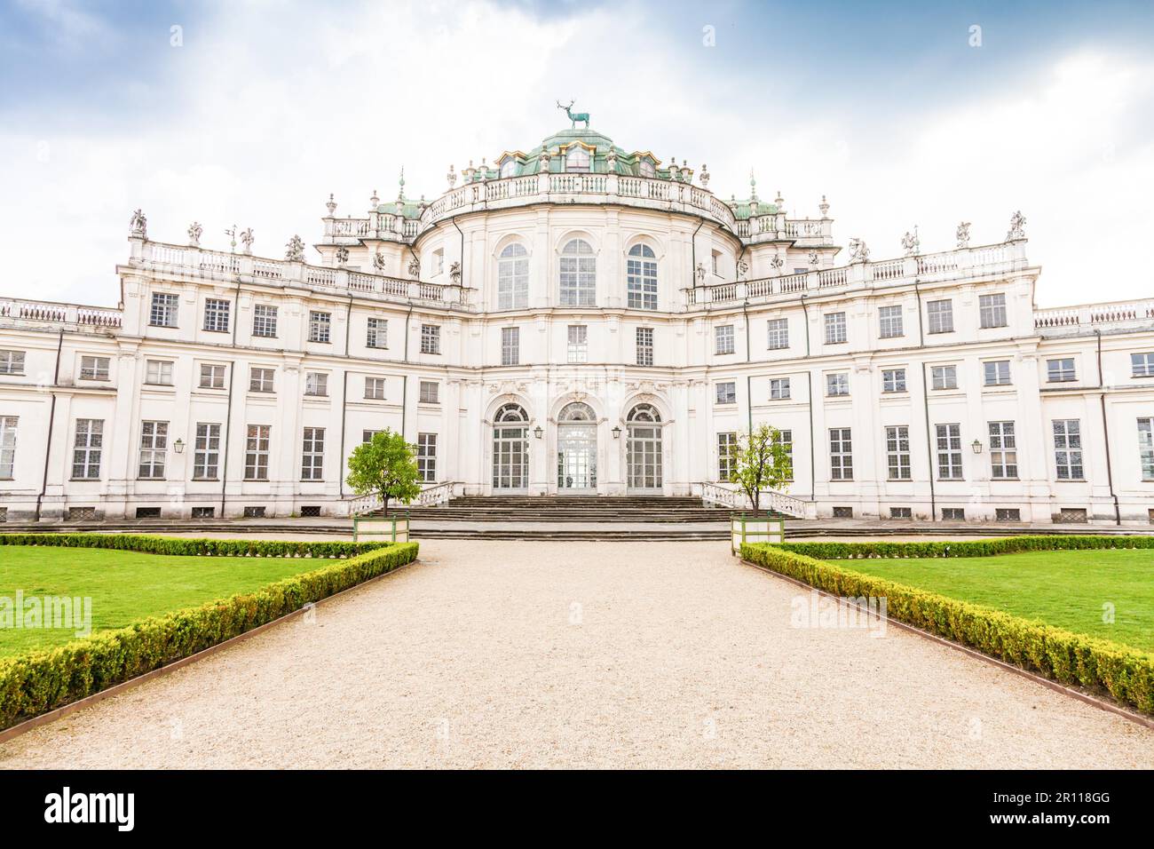 Stupinigi, Italia. Particolare esterno della Palazzina di Stupinigi, residenza reale dal 1946 Foto Stock