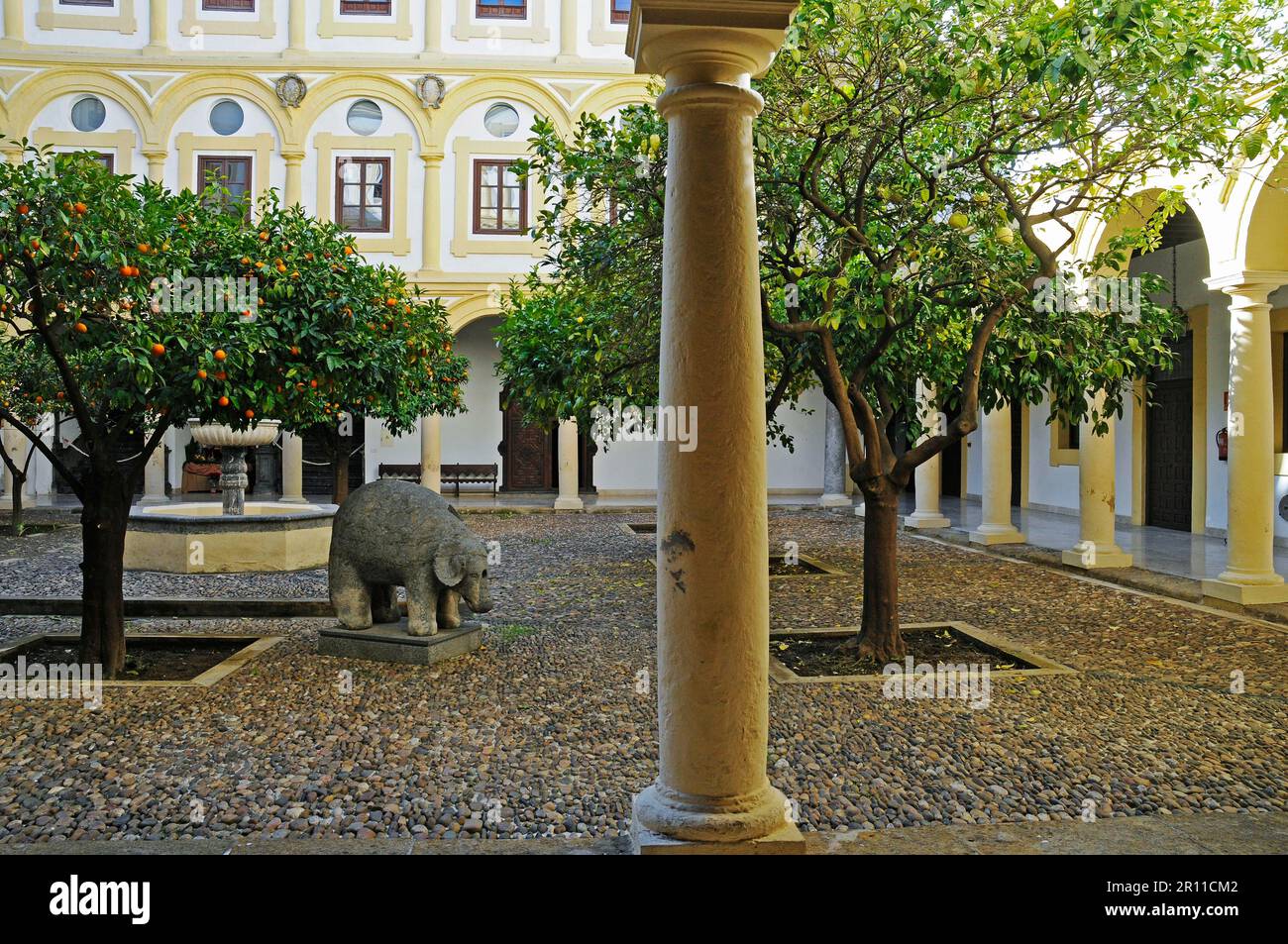 Courtyard, Palacio Episcopal, Palazzo Episcopale, Museo, Cordoba, Provincia di Cordoba, Andalusia, Spagna Foto Stock