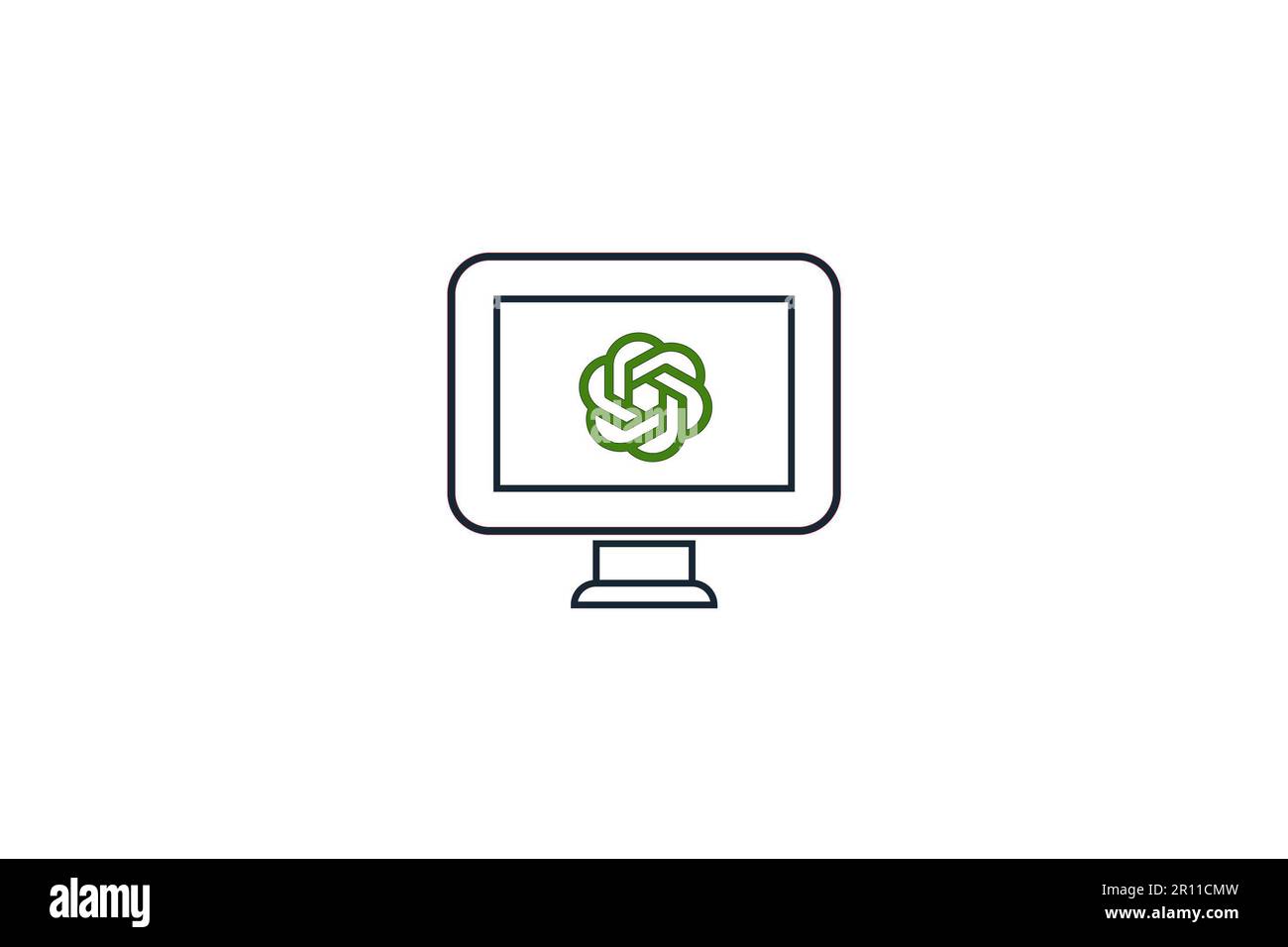 5 maggio , 2023 kochi , India , monitor che mostra il logo chat gpt , e dimostrazione del sistema di intelligenza artificiale Foto Stock