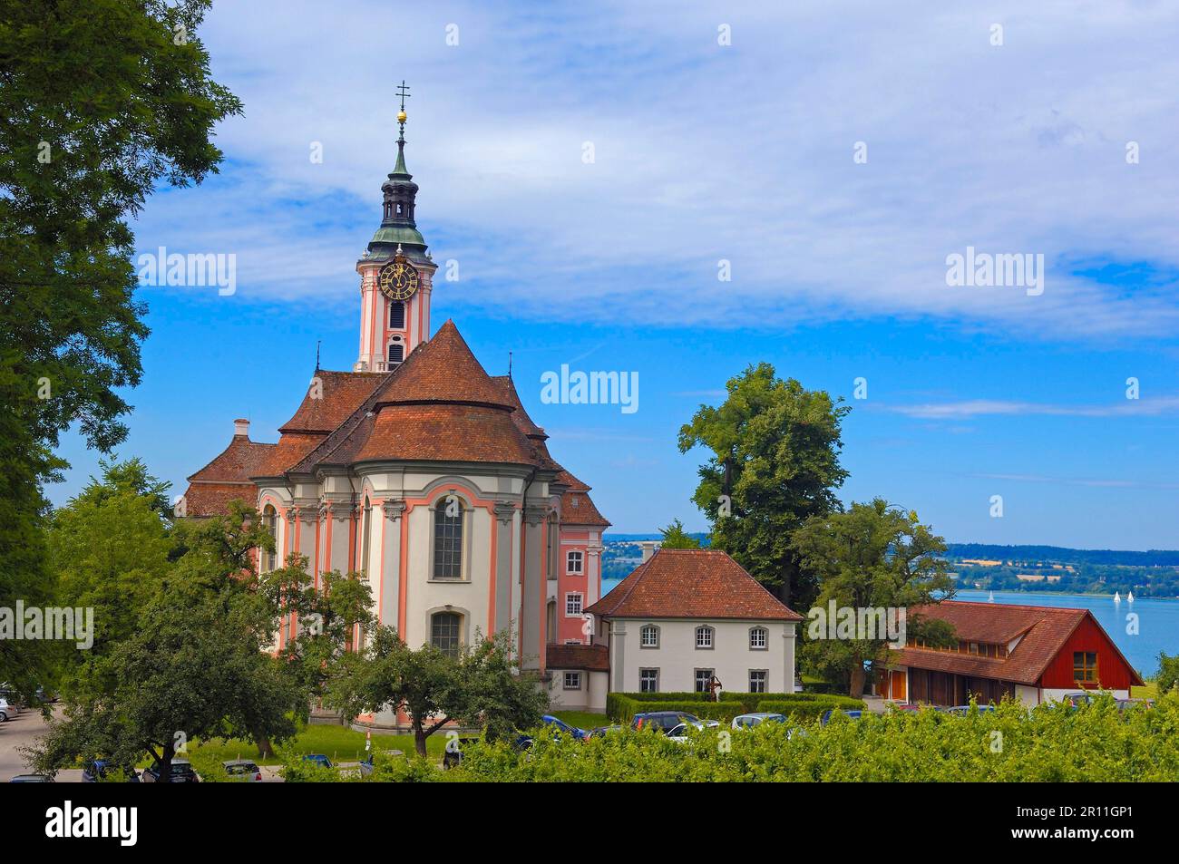 Birnau, Monastero Birnau, santuario di Birnau, pellegrinaggio mariano chiesa, Baden-Wuerttemberg, Germania, il lago di Costanza, Bodensee Foto Stock