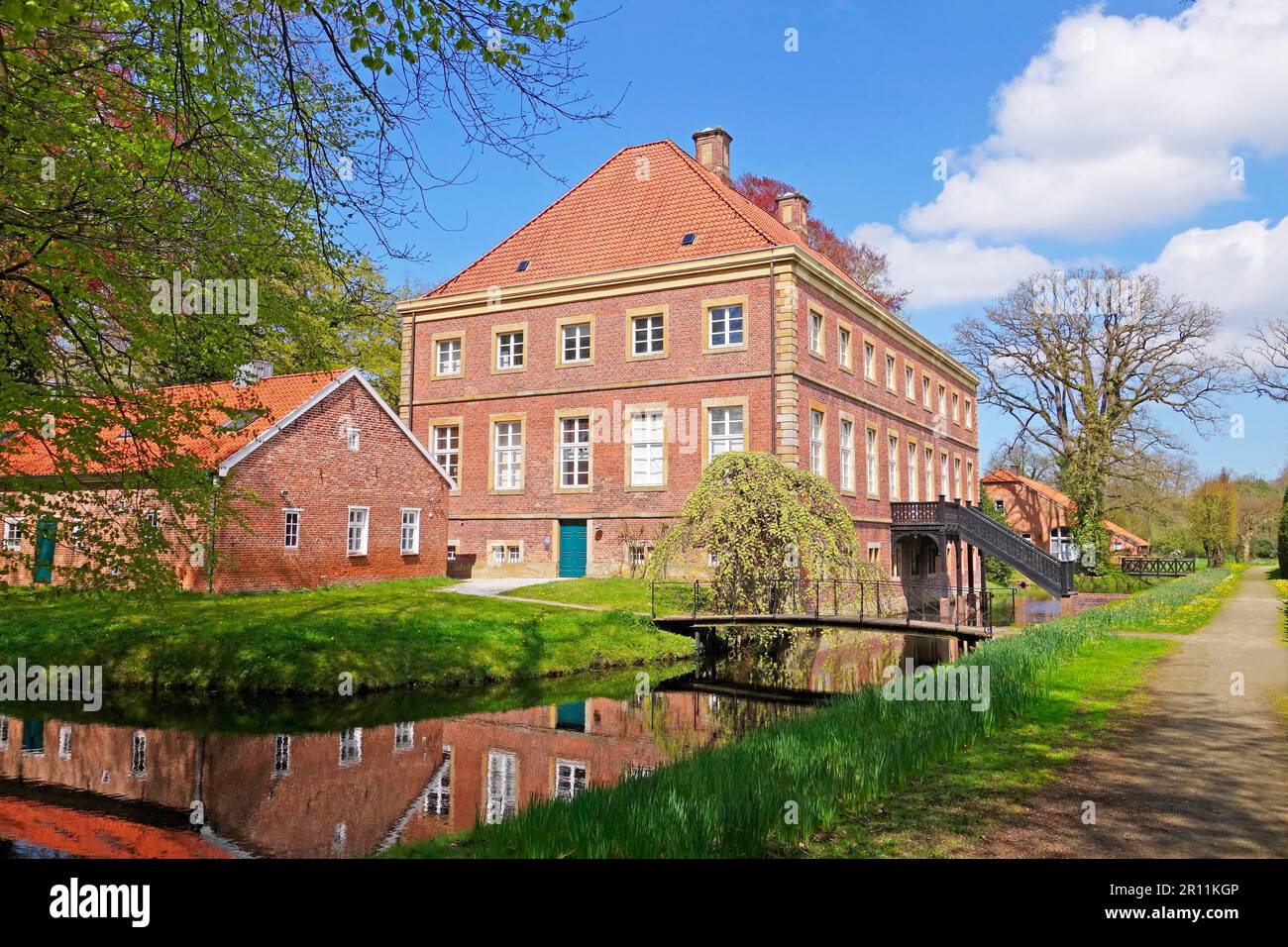 Altenkamp Manor, Museo, Giardino barocco, Aschendorf, Emsland, Bassa Sassonia, Germania Foto Stock