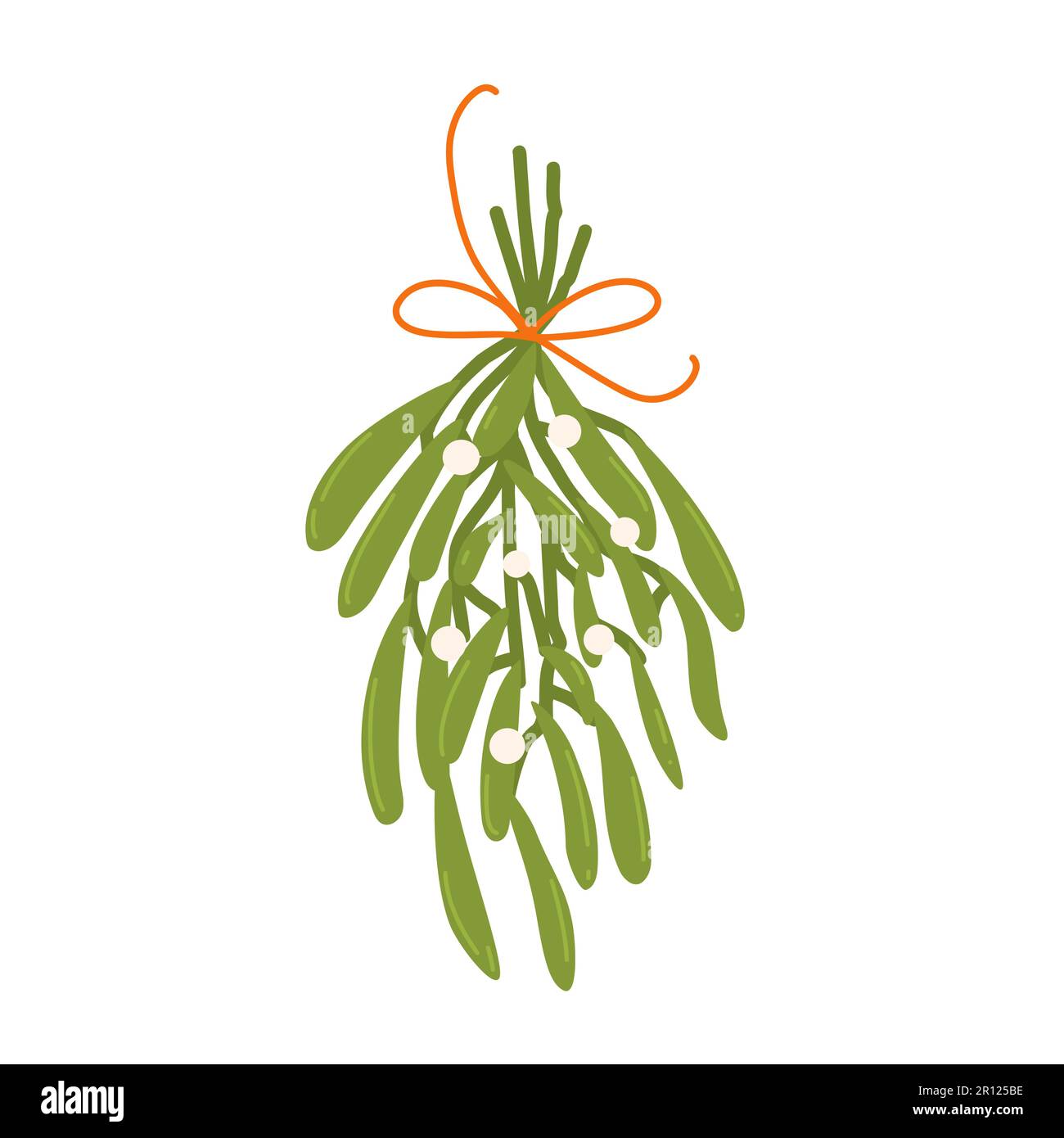 Decorazione di natale di mistletoe. Elemento isolato disegnato a mano dal vettore. Illustrazione Vettoriale
