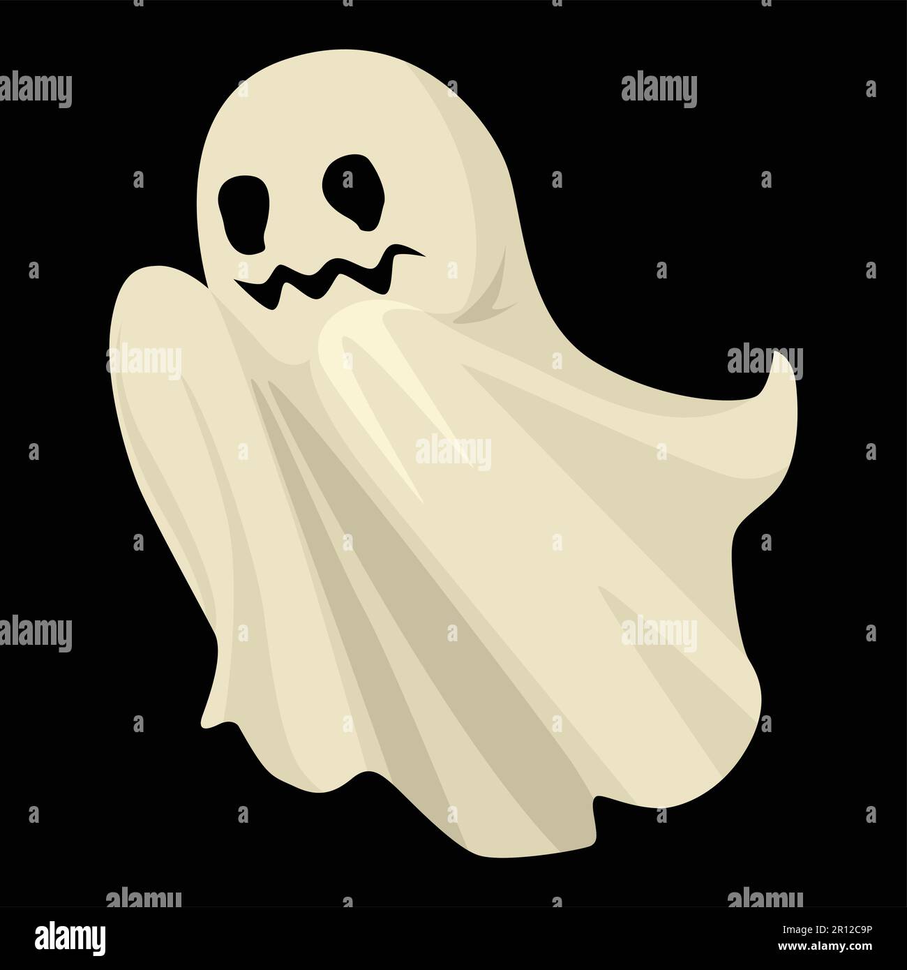 Illustrazione del fumetto di un fantasma per il tema di Halloween Illustrazione Vettoriale
