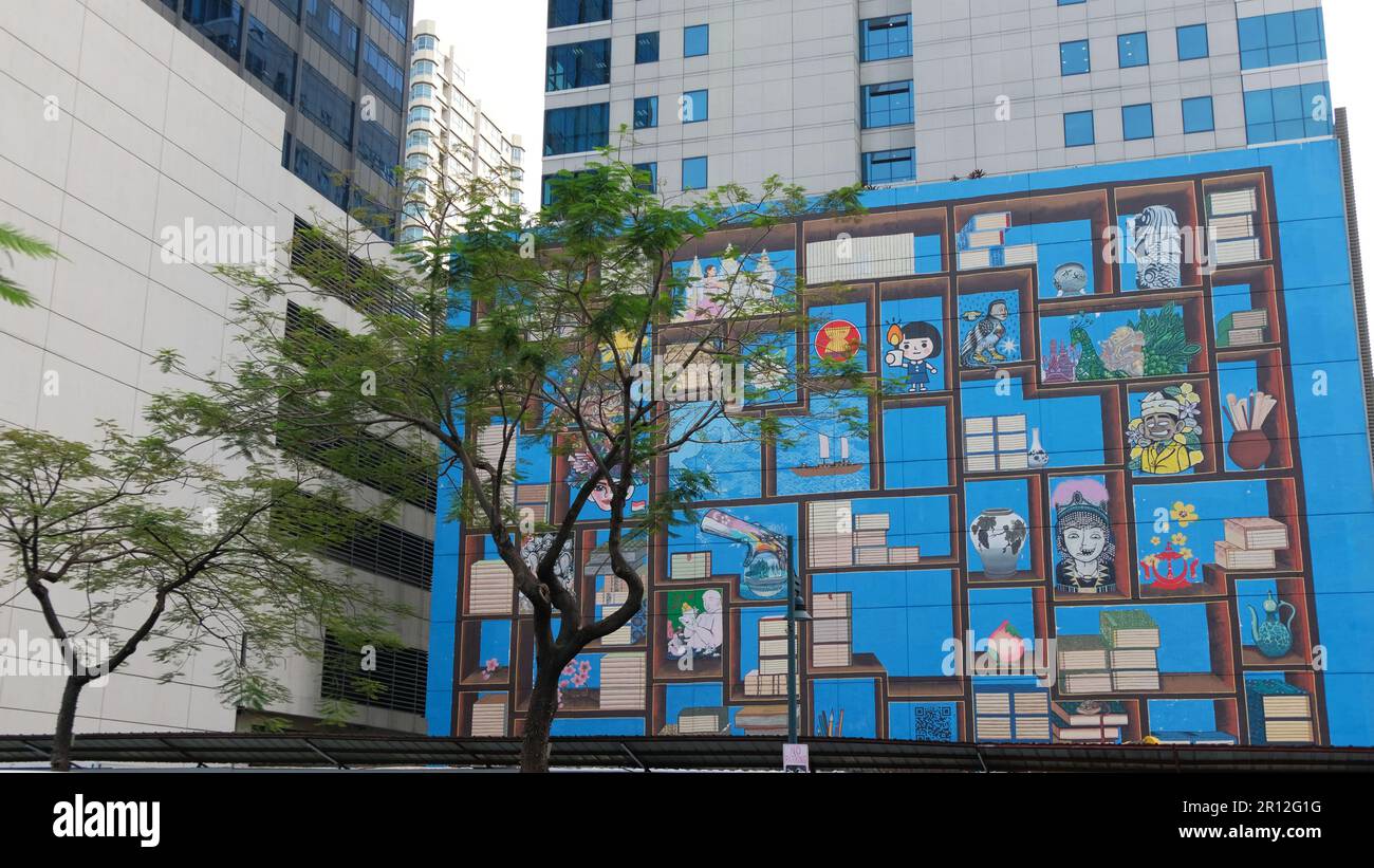 Via Bonifacio Città globale Arte murale! Le opere degli artisti erano tutte stupende e visivamente deliziose. Manila, Filippine Foto Stock