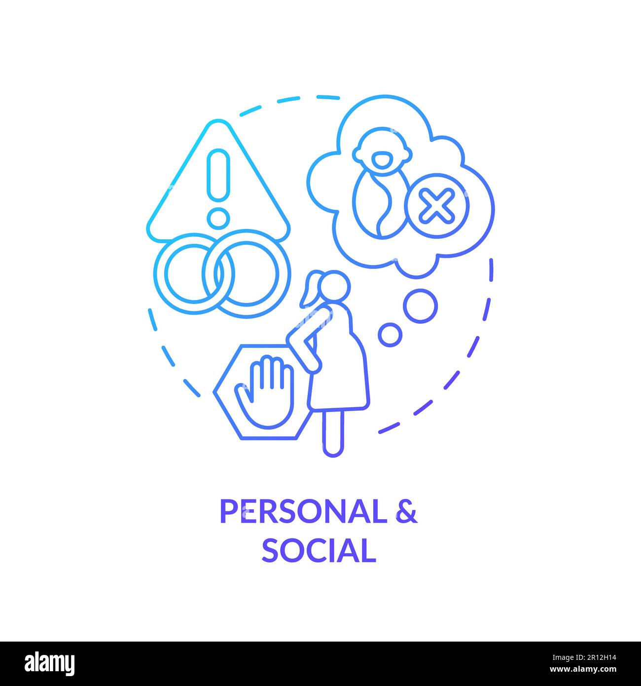 Icona del concetto gradiente blu personale e sociale Illustrazione Vettoriale