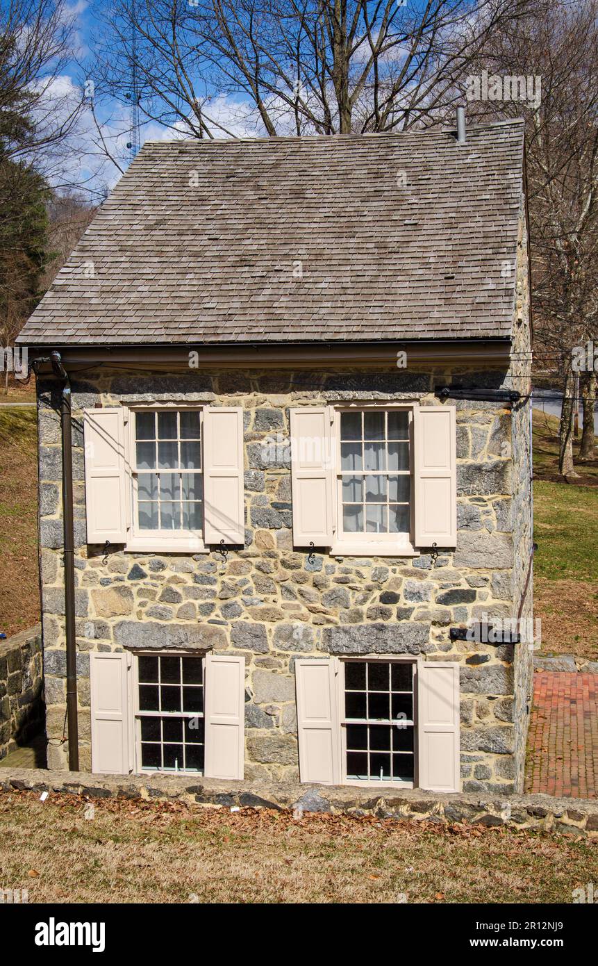 Thomas Isaac Log Cabin, monumento storico a Ellicott City, Maryland Foto Stock