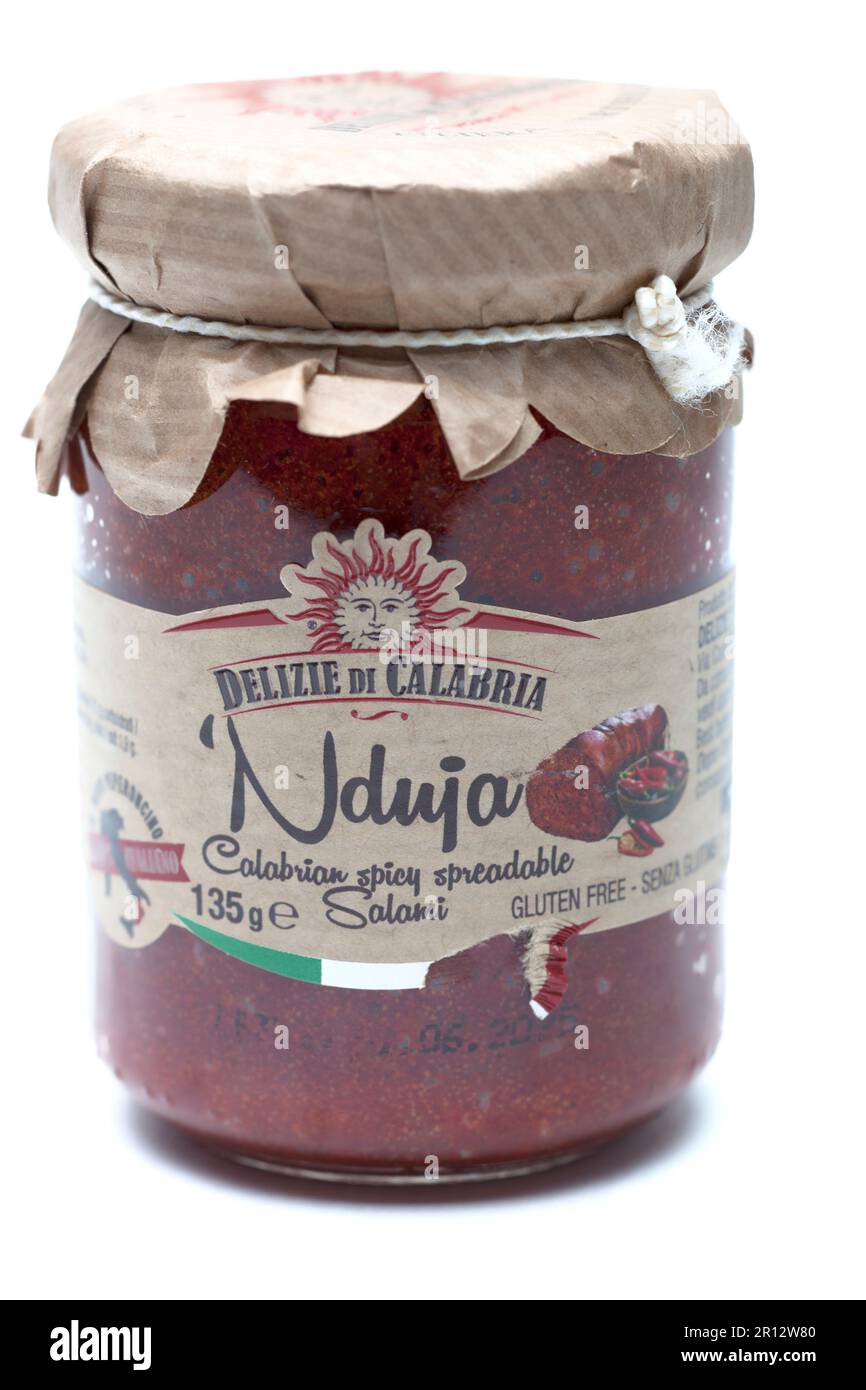 'Nduja Calabrese Salame speziato spalmabile 90 gr Foto Stock