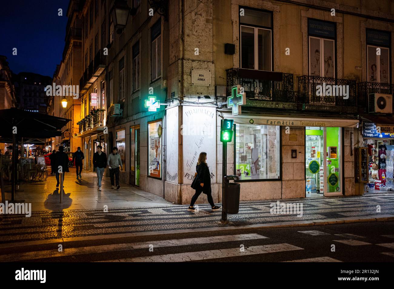 Lisbona, Portogallo - 03 gennaio 2022 : Rua Áurea Foto Stock