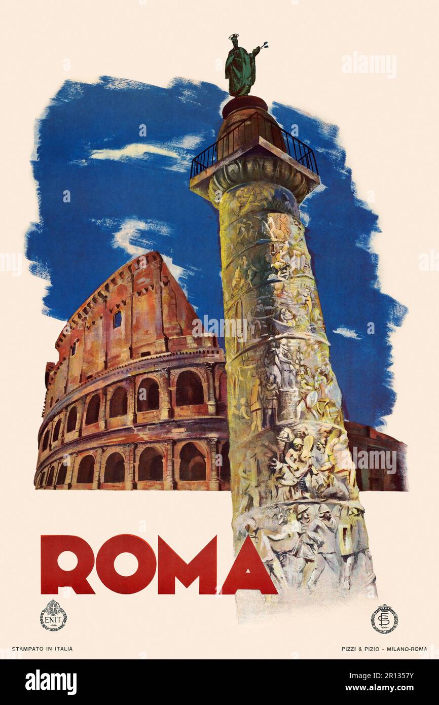 Roma. Artista sconosciuto. Poster pubblicato negli anni '1930s in Italia. Foto Stock
