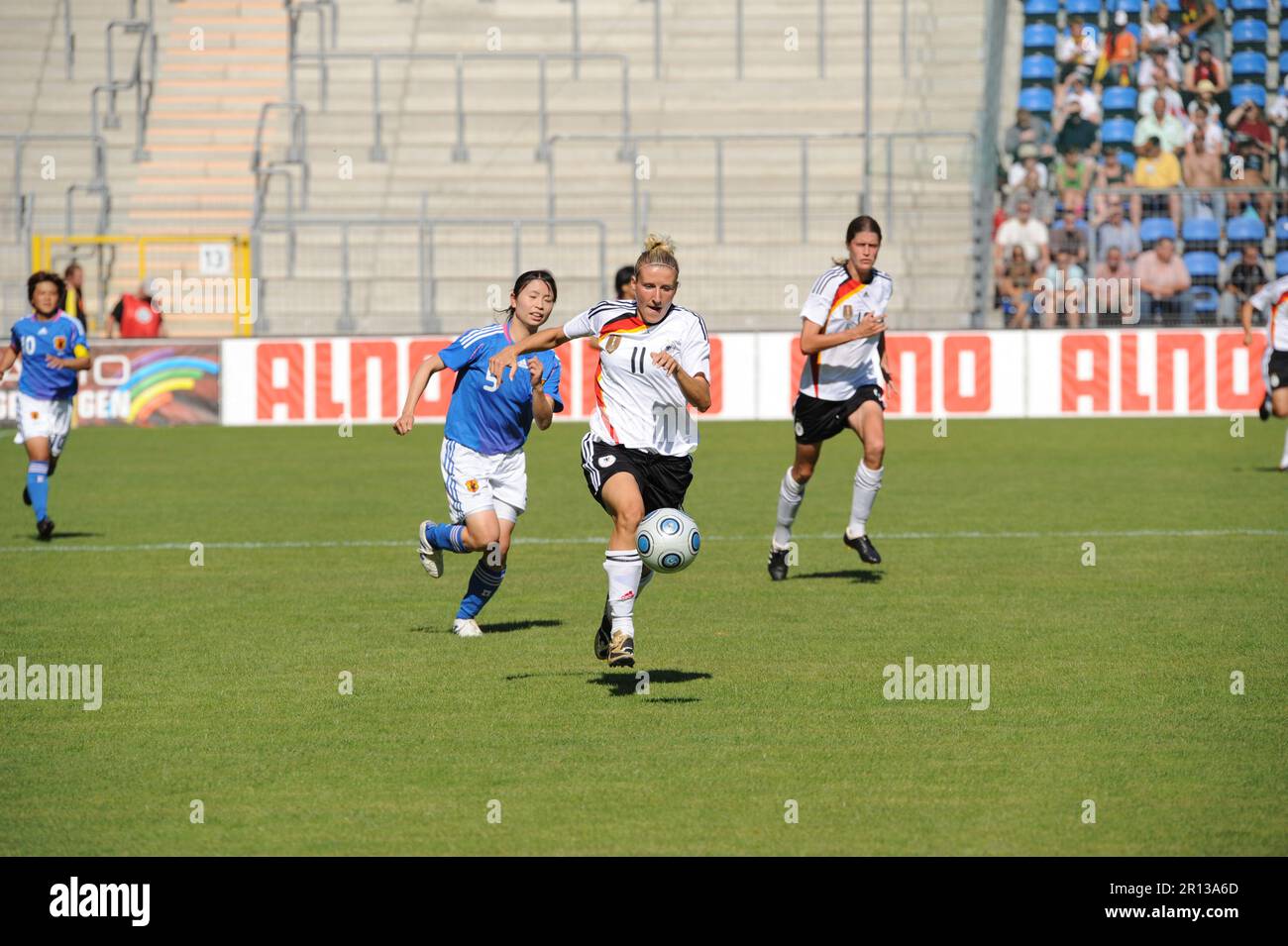 Anja Mittag Aktion Fußball Länderspiel, Freundschaftsspiel Deutschland - Giappone 0:0:29.7.2009 a Mannheim. Foto Stock