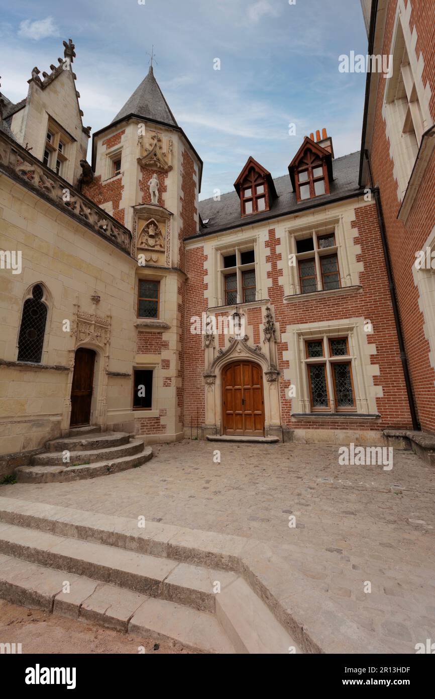 Château du Clos Lucé (15h ° secolo). Comune di Amboise nel dipartimento Indre-et-Loire. Valle della Loira. Francia Foto Stock