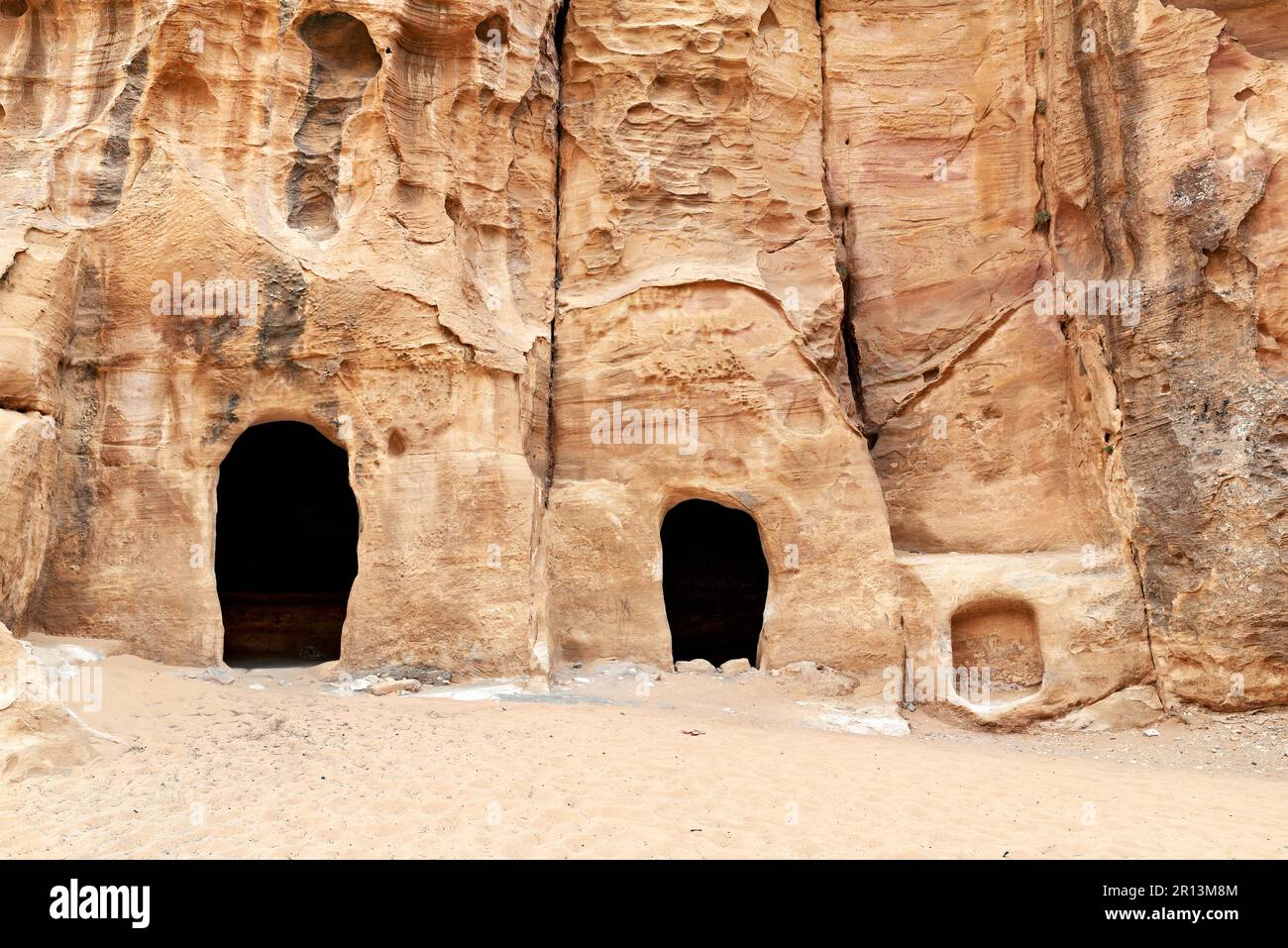 Giordania. Sito archeologico di Little Petra. Wadi Musa Foto Stock