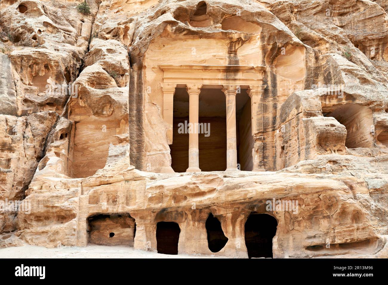Giordania. Sito archeologico di Little Petra. Wadi Musa Foto Stock