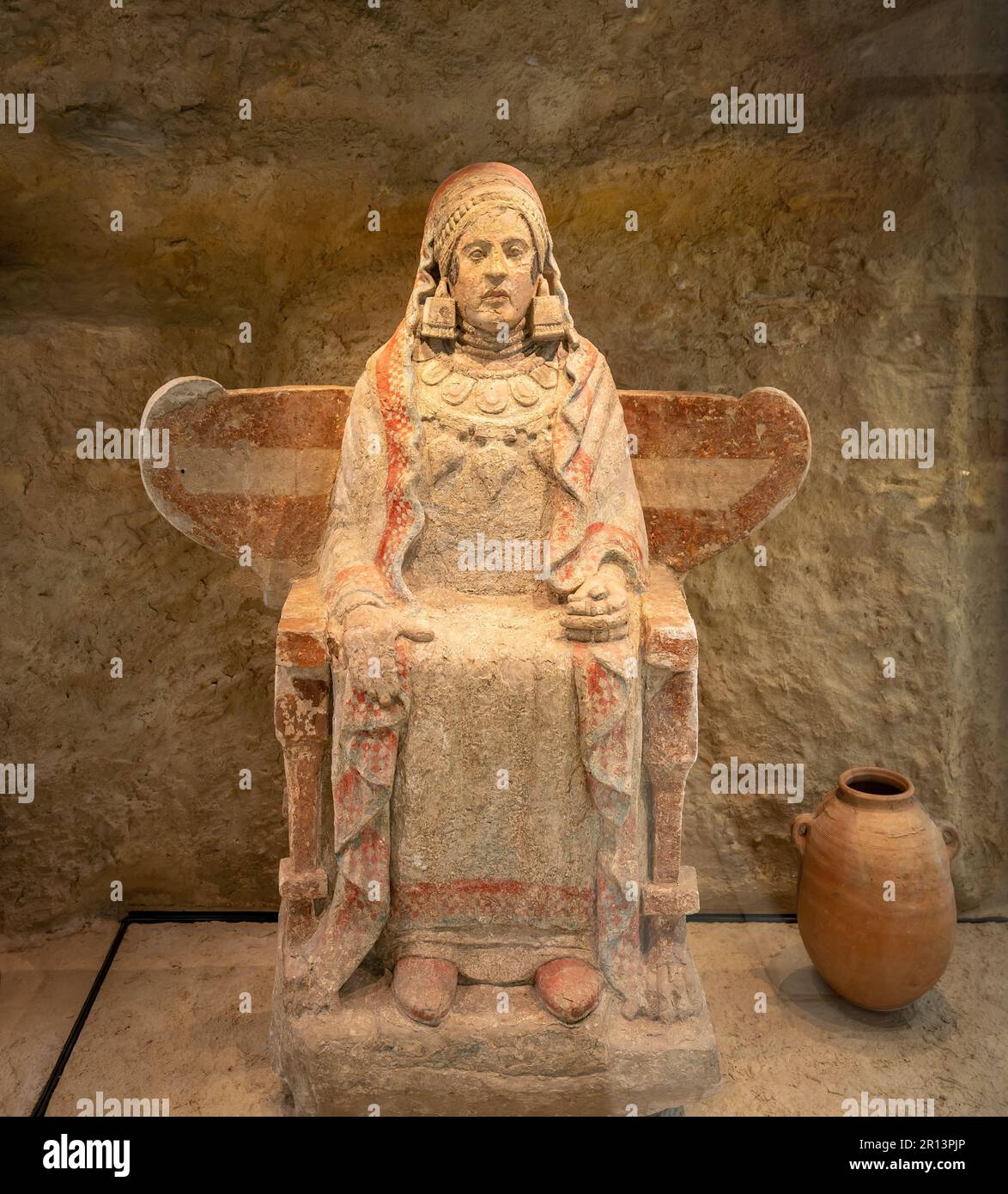 Lady of Baza (la Dama de Baza) scultura iberica del popolo Bastetani al Museo Archeologico Nazionale - Madrid, Spagna Foto Stock