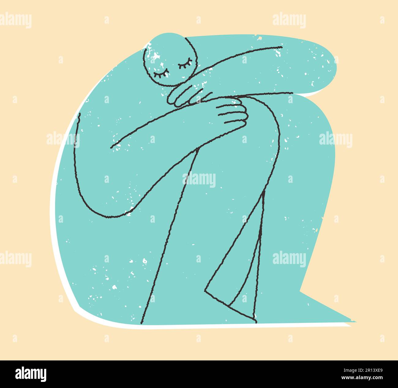 Immagine stilizzata di una persona seduta Illustrazione Vettoriale