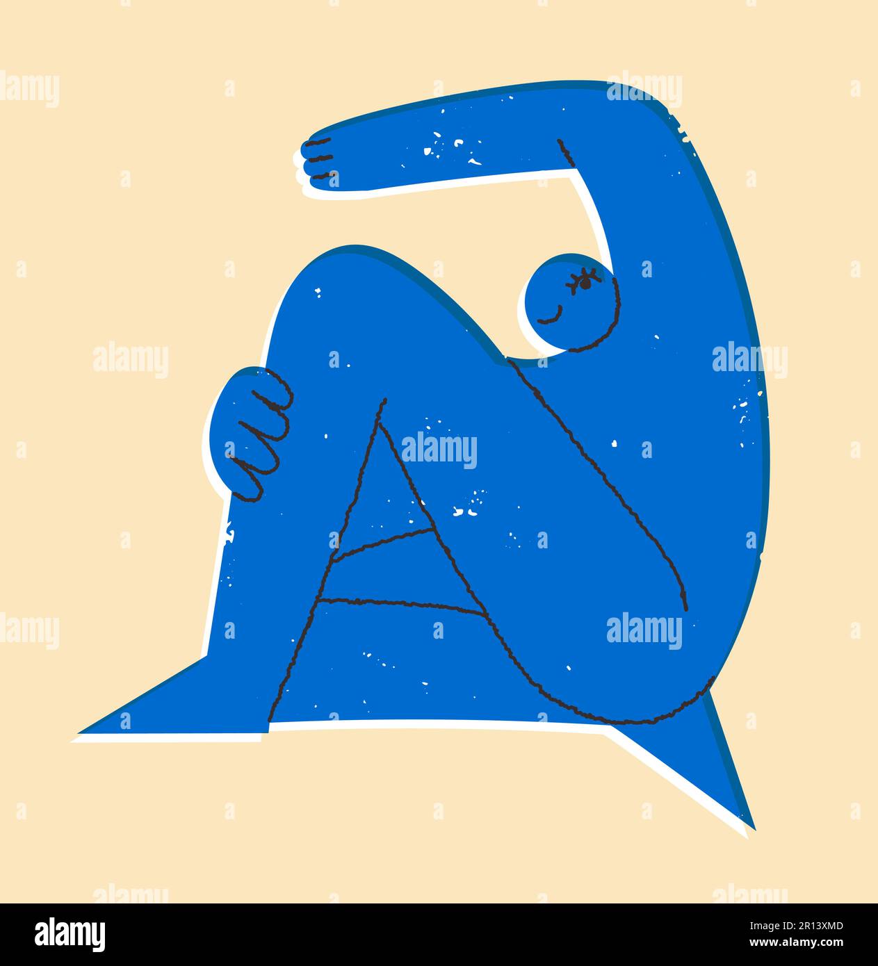 Immagine stilizzata di una persona seduta Illustrazione Vettoriale