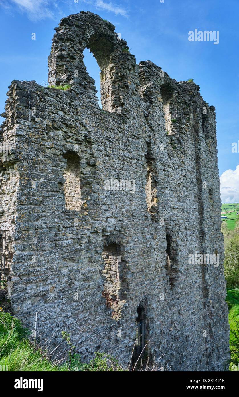 Clun Castle Keep, Clun, vicino a Craven Arms, Shropshire Foto Stock
