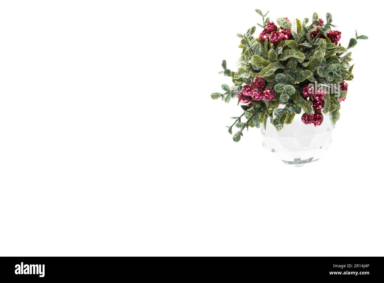 decorazione in vischio isolata su sfondo bianco Foto Stock