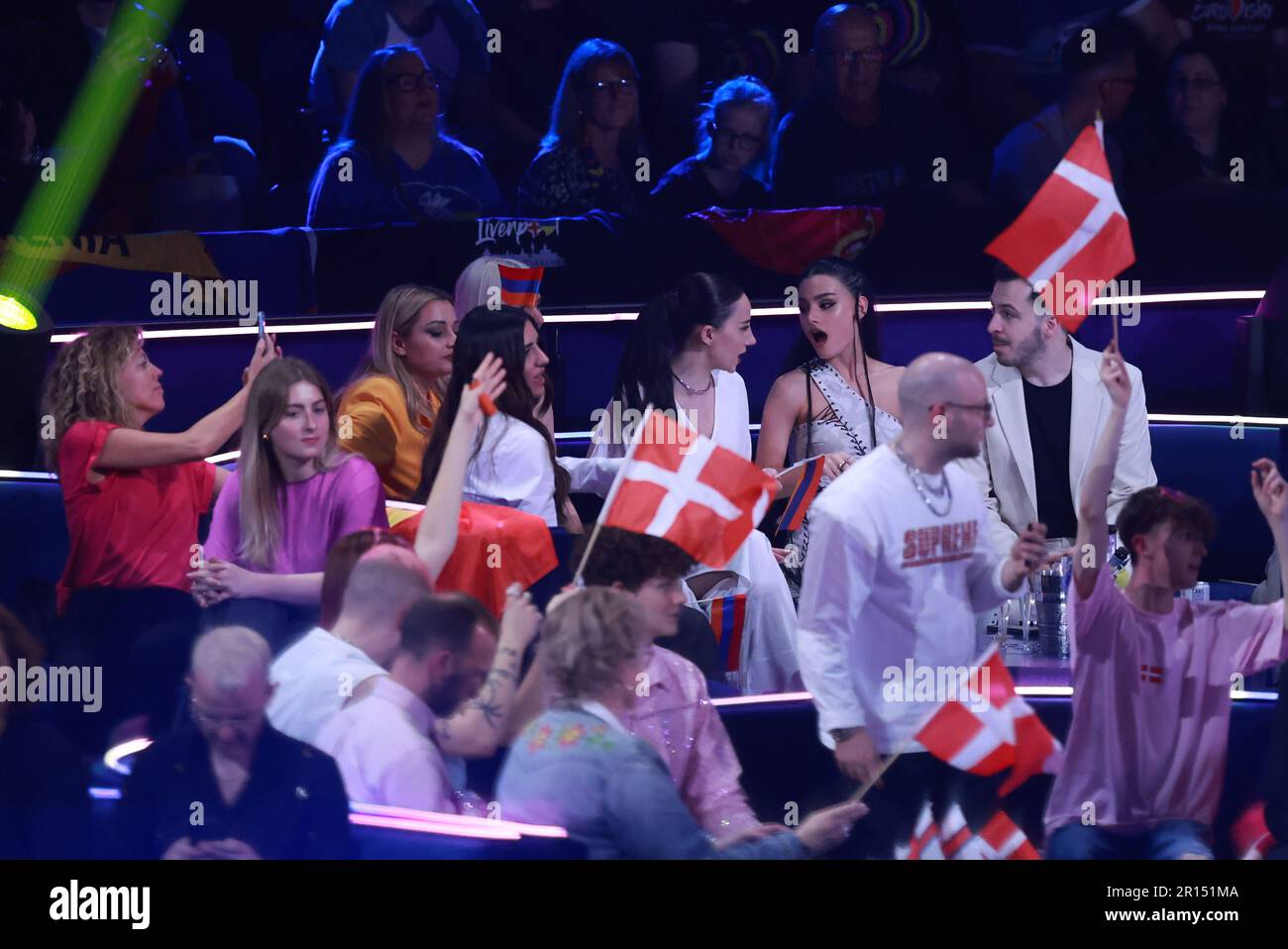 Zagabria, Croazia. 11th maggio, 2023. Atmosfera durante la semi-finale Eurovision 2023 2 alla Liverpool Arena di Liverpool, Inghilterra, il 11 maggio 2023. Foto: Sanjin Strukic/PIXSELL Credit: Pixsell/Alamy Live News Foto Stock