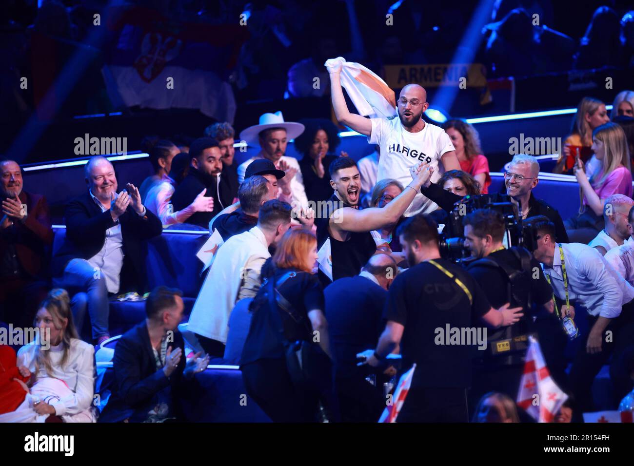 Zagabria, Croazia. 11th maggio, 2023. Atmosfera durante la semi-finale Eurovision 2023 2 alla Liverpool Arena di Liverpool, Inghilterra, il 11 maggio 2023. Foto: Sanjin Strukic/PIXSELL Credit: Pixsell/Alamy Live News Foto Stock