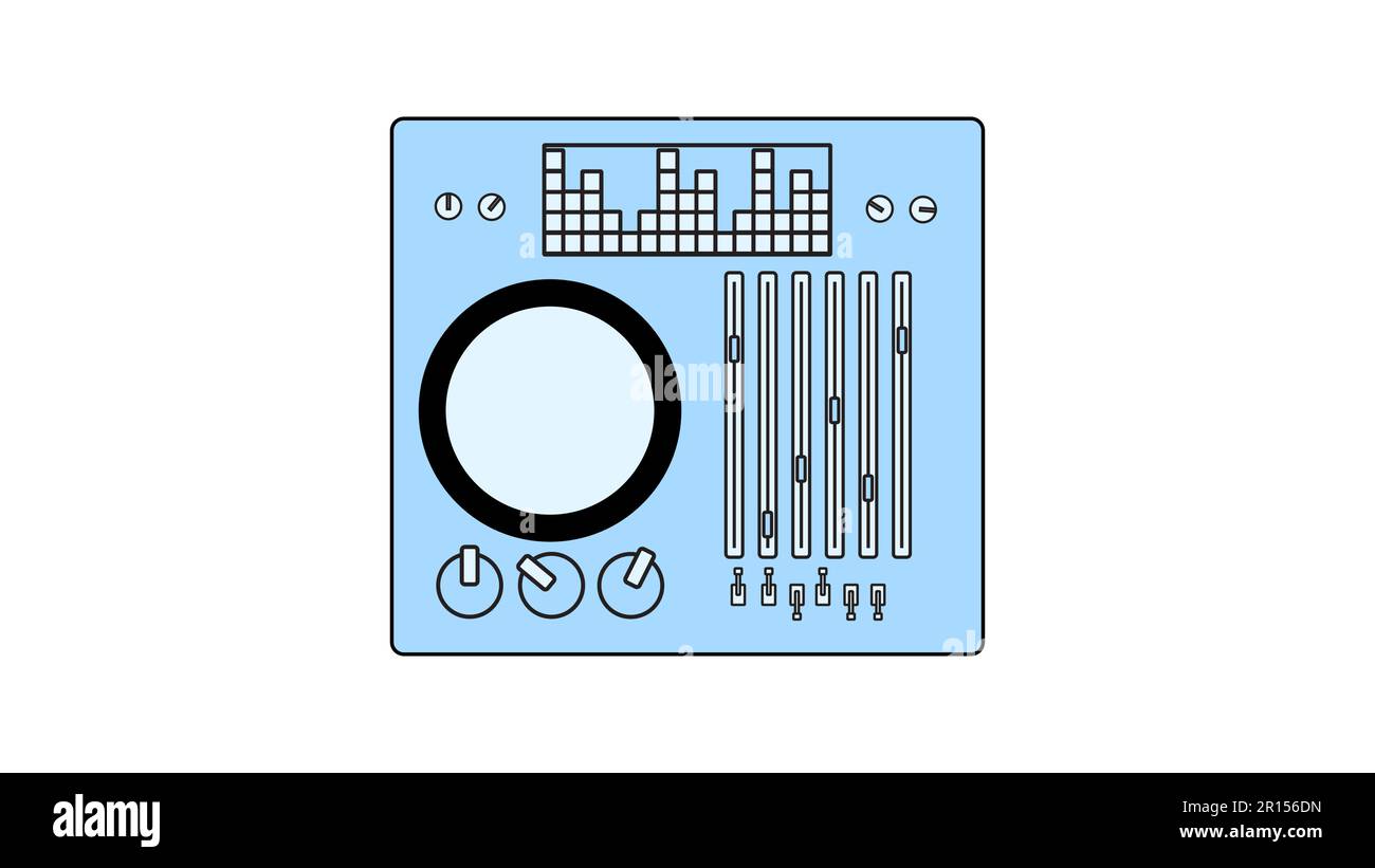 Vecchio registratore di cassette con nastro magnetico in bobine e altoparlanti degli anni '70s, '80s, '90s. Bella icona. Illustrazione vettoriale. Illustrazione Vettoriale