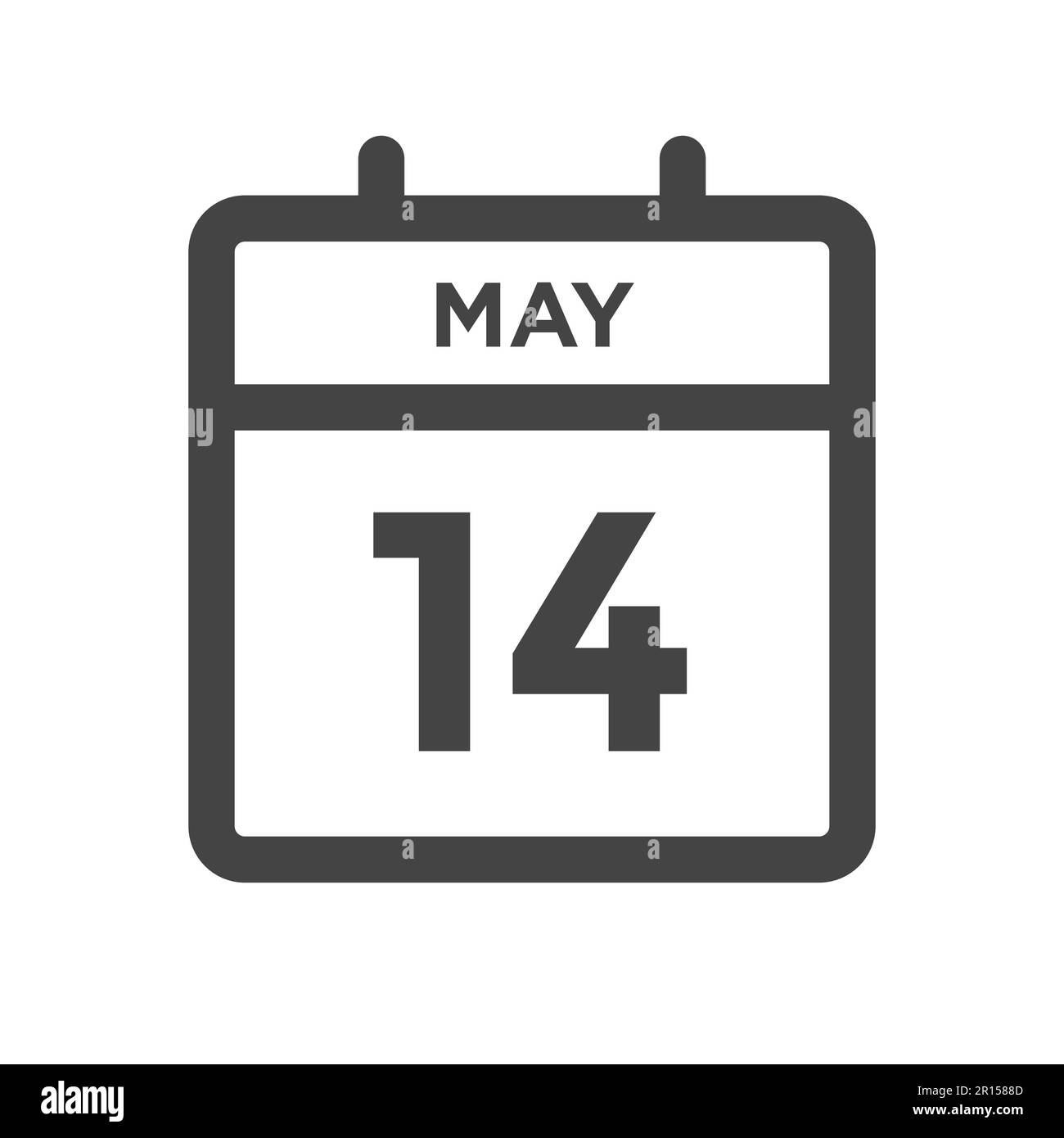 14 maggio giorno di calendario o Data di calendario per la scadenza e l'appuntamento Illustrazione Vettoriale