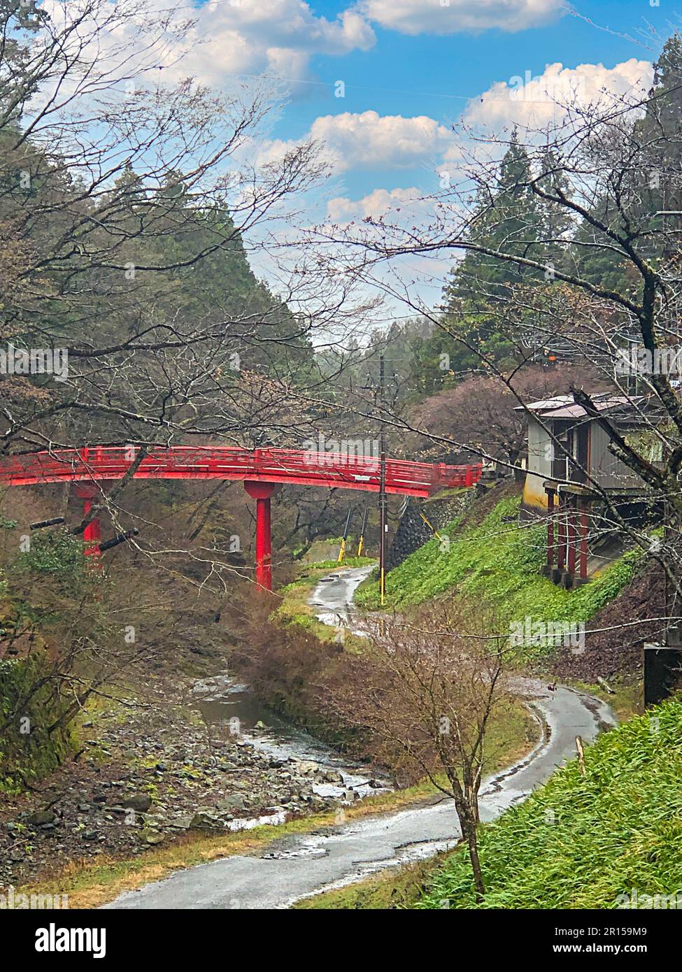 I templi e il tranquillo scenario di Koya-San in Giappone. I pellegrini vengono per i bellissimi monasteri e per rendere i loro rispetti al cimitero. Mentre Monks Foto Stock