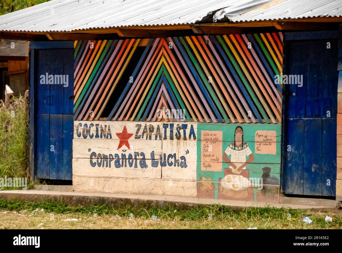 Dichiarazioni politiche come Street Art in Chiapas, Messico Foto Stock