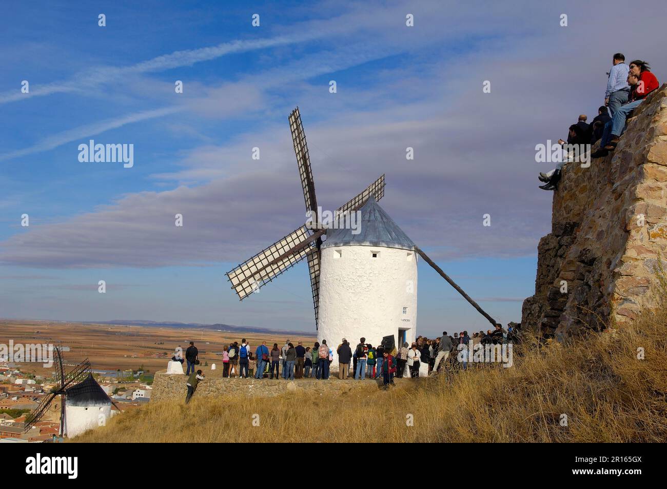 Consuegra, Mulino a vento, Provincia di Toledo, Via Don Chisciotte, Castilla-la Mancha, Spagna Foto Stock Consuegra, Mulino a vento, Provincia di Toledo, Via Don Chisciotte, Castilla-la Mancha, Spagna Foto Stock