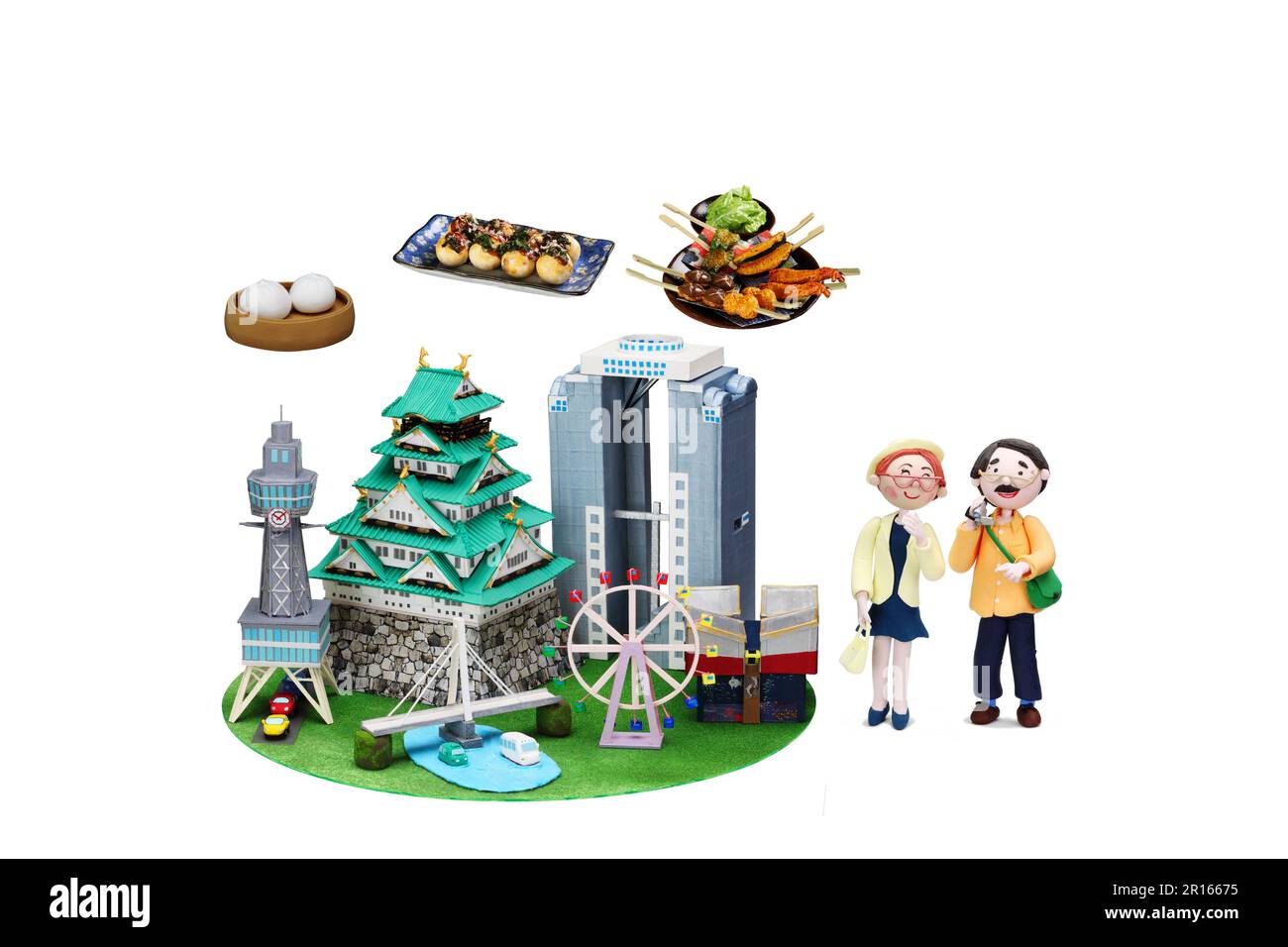 Osaka destinazione turistica artigianato e cucina tradizionale e vecchia coppia Foto Stock