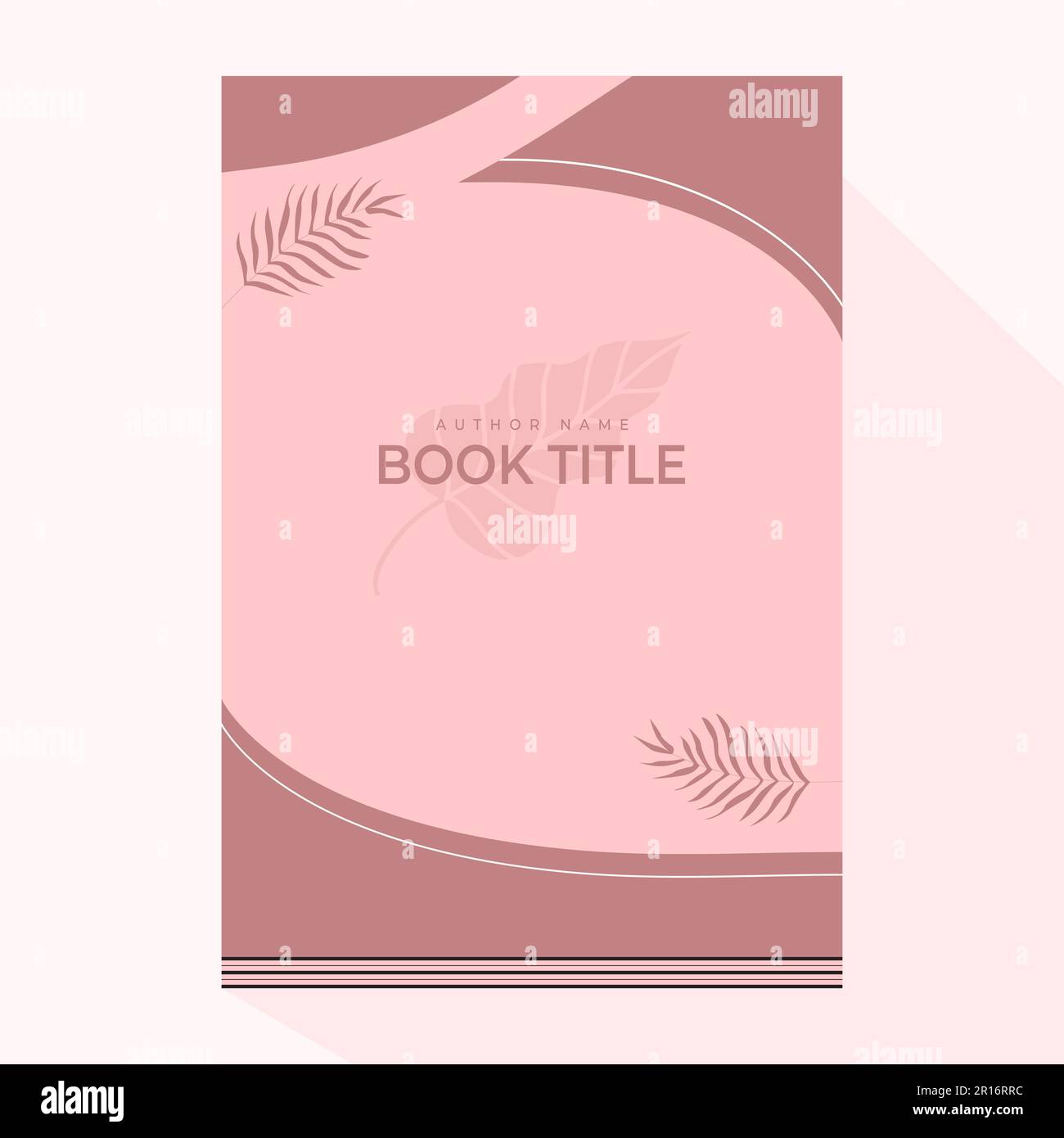 Prima pagina del disegno della copertina del libro con le foglie, libro del volantino titolo del libro autore Nome disegno Illustrazione Foto Stock