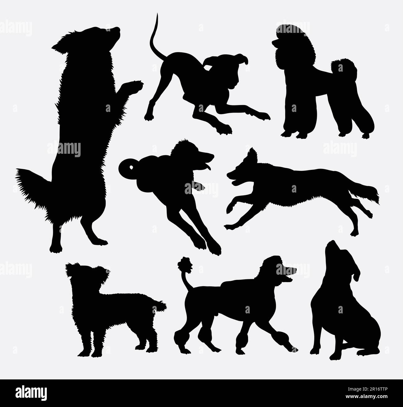 silhouette animale da cane Illustrazione Vettoriale